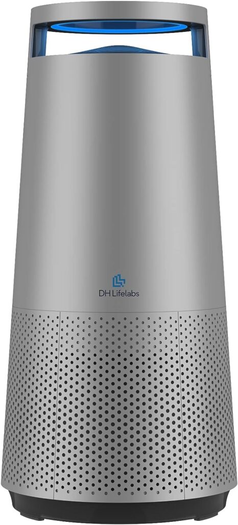 64f866f5f08e9 DH Lifelabs Sciaire Mini HEPA Air Purifier Ions Actively Clean Deodorize Air Eliminates 99.9 of Bacteria Viruses H13 HEPA Purifier Filter for Allergies Pets Bedroom Home Grey